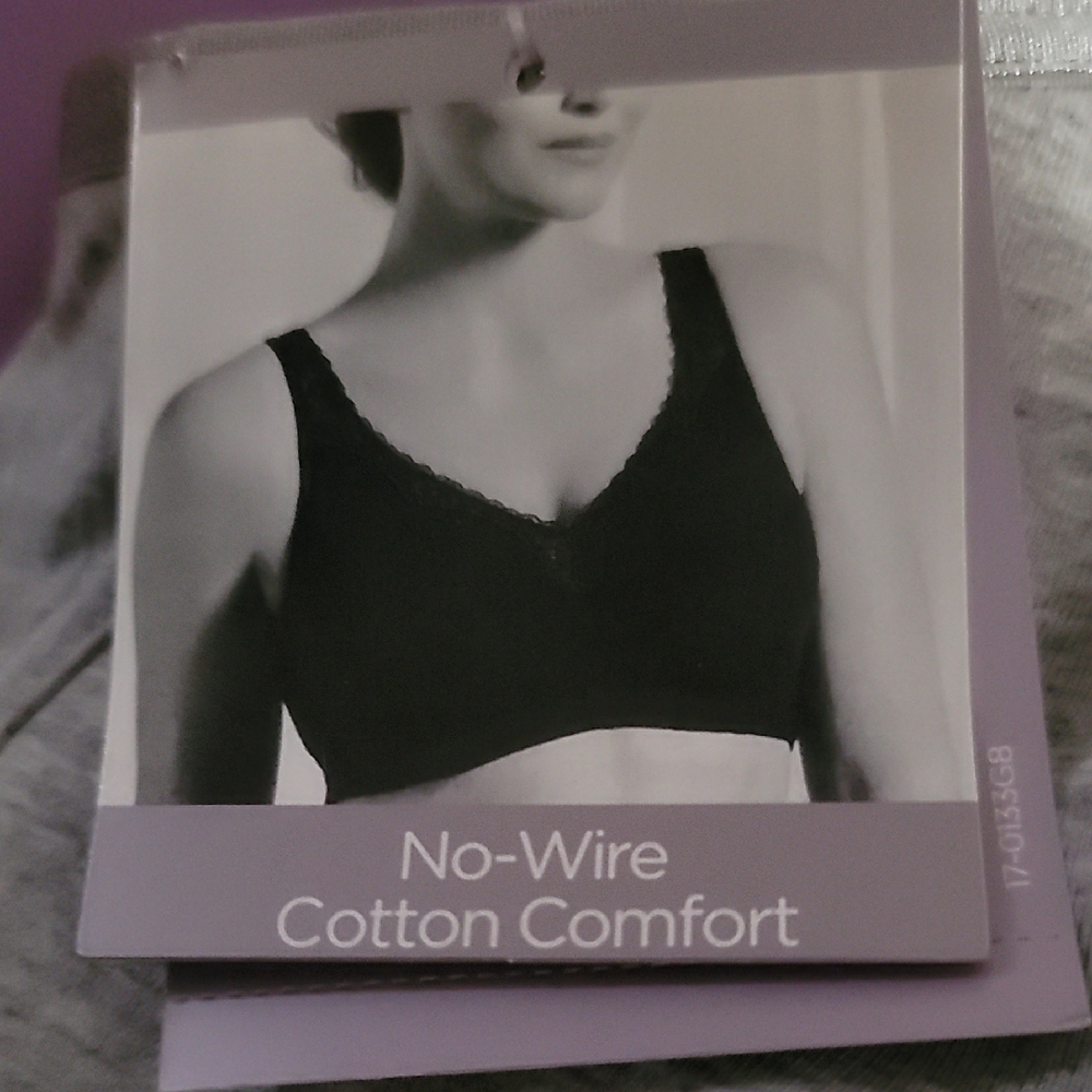 2 Catherines GRAY  No-Wire Cotton Comfort Bra